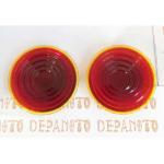 Paire de cabochons en verre rouge  FORD T pour lampes à huile