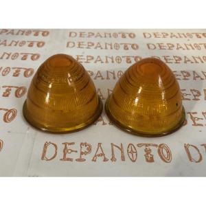 Cabochons de feu SCINTEX orange en verre la paire