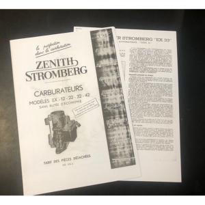 DOCUMENTATION CARBURATEUR ZENITH STROMBERG Type EX 12 22 32 42