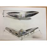 Paire de charnières de coffre chromées