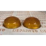 Cabochons de feu SCINTEX orange en verre la paire