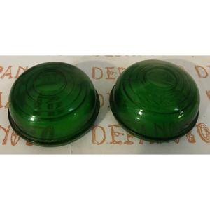 Cabochons de feu SEIMA en verre la paire