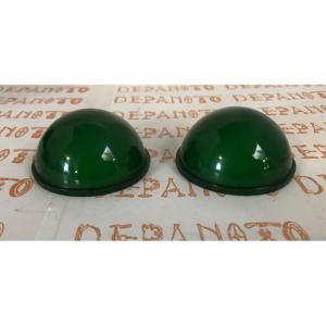 Cabochons de feu en verre la paire