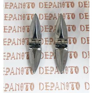 Paire de charnières de coffre chromées