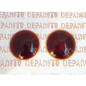 Paire de cabochons de lanternes AR  en verre rouge  FORD T 