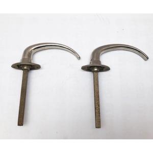 Paire de poignées nickelées