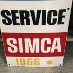 Plaque émaillée SIMCA SERVICE 1966