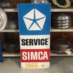 Plaque émaillée SIMCA SERVICE 1966