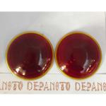 Paire de cabochons en verre rouge  FORD T pour lampes à huile